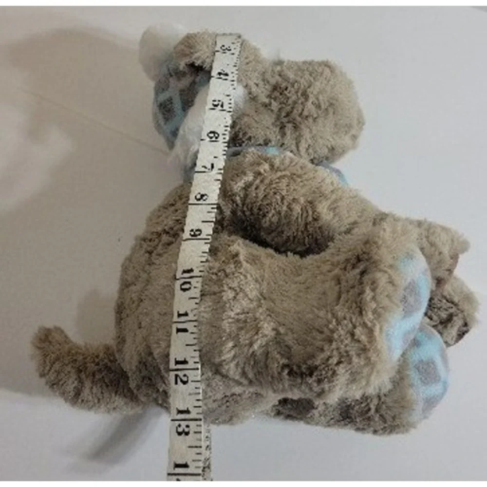 Gentle Treasures Teddy Bear Plush Winter Hat Scarf Stuffed Animal Brown Blue